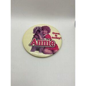 Vintage Annie Musical Button Pinback With "Own It Today!" Design